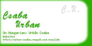csaba urban business card